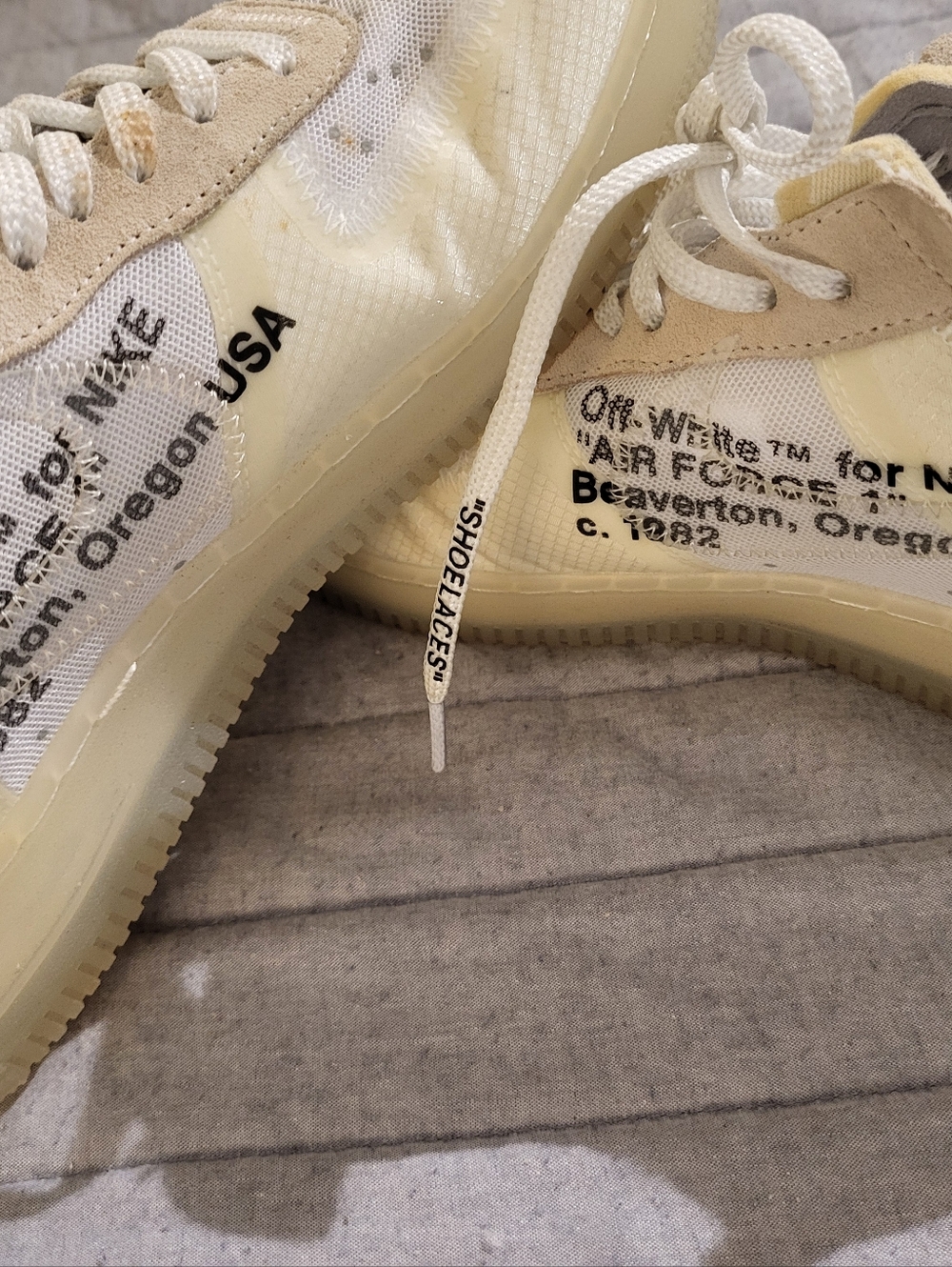 Off-White Cream and White Translucent Low-Top Sneakers